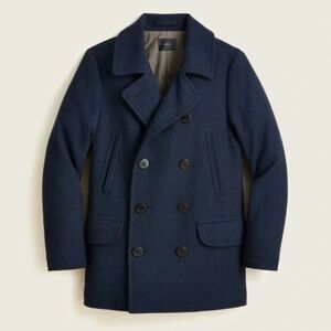 J Crew Men's Dock Peacoat in Herringbone